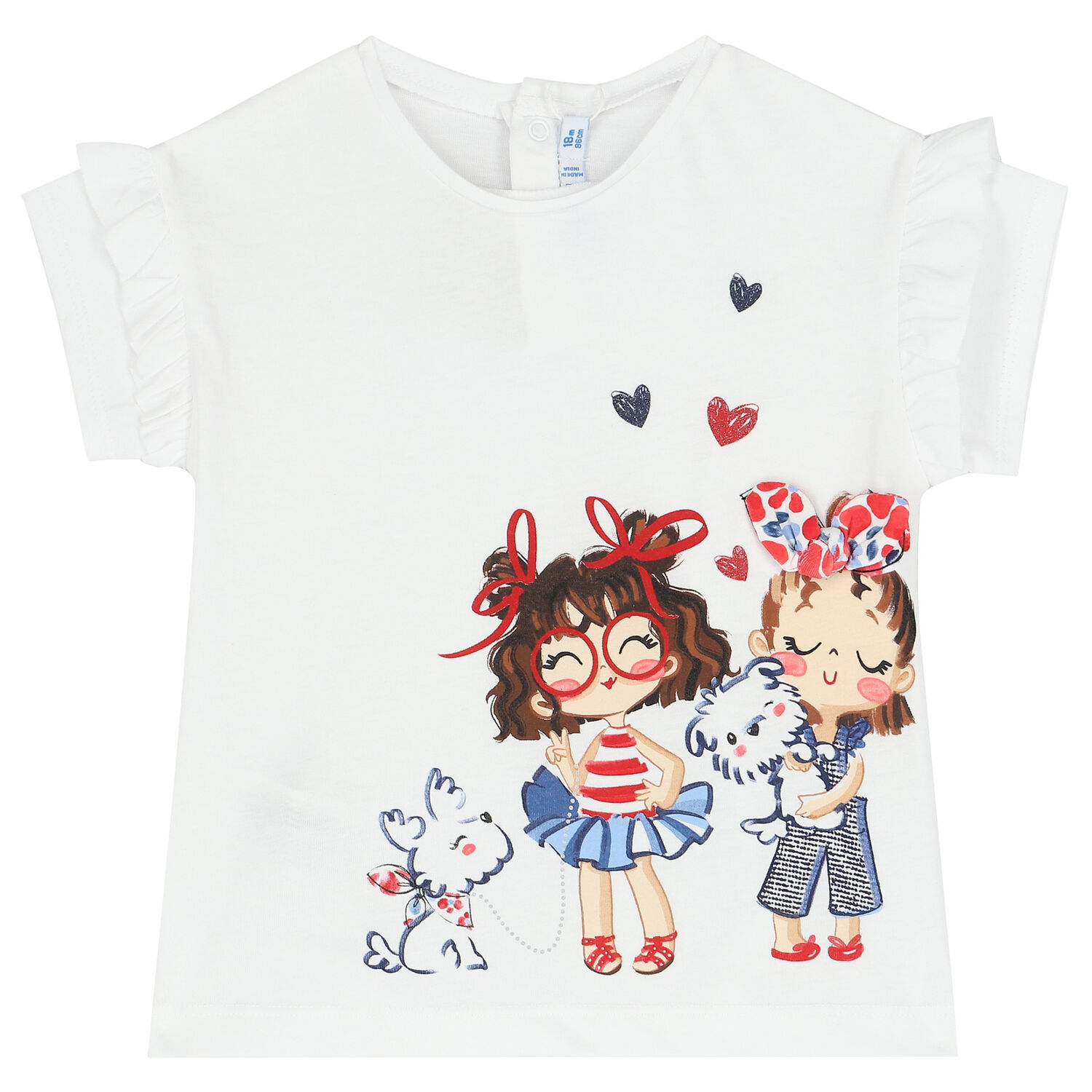 Younger Girls White, Blue & Red Leggings Set, 1, hi-res image number null